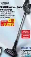 HOMEND 1261H DUSTRİDER ŞARJLI DİK SÜPÜRGE HOMEND 1261H DUSTRİDER ŞARJLI DİK SÜPÜRGE
